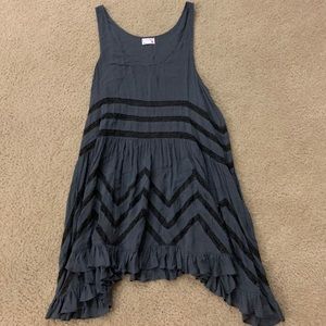 Free People Black and Gray Dress